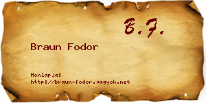 Braun Fodor névjegykártya